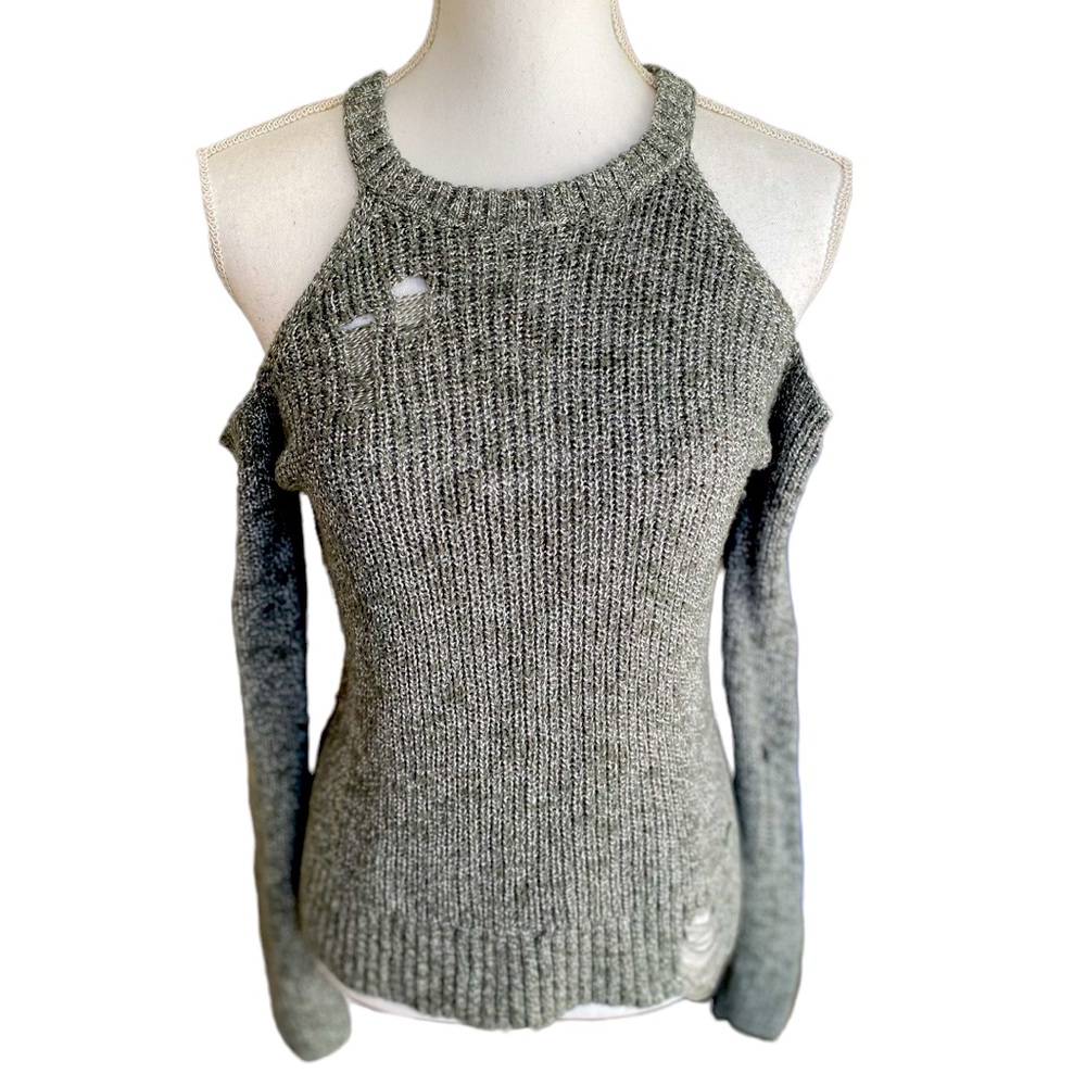 Hollister Destroyed Cold Shoulder Ribbed Sweater